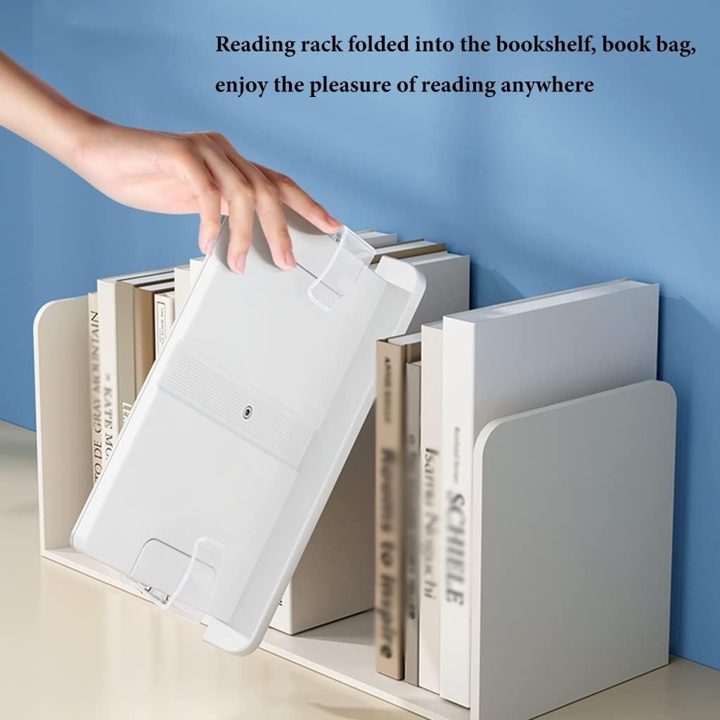 White Adjustable Book Stand for Reading and Writing