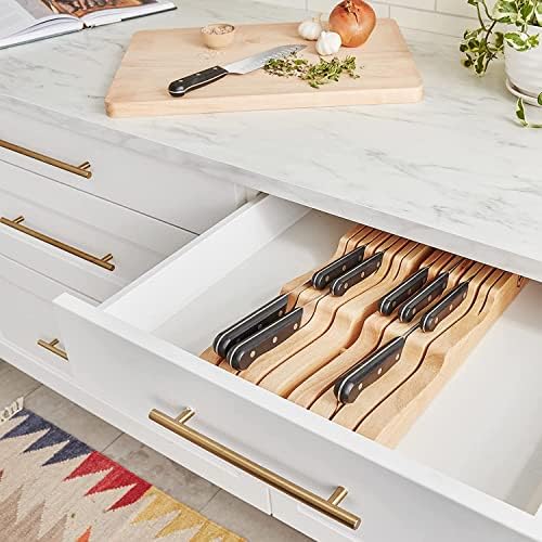 Victorinox 14-Slot Knife Drawer Organizer Natural Wood
