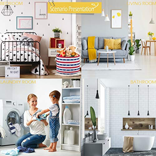 Visesunny Collapsible Laundry Basket with Cotton Handles