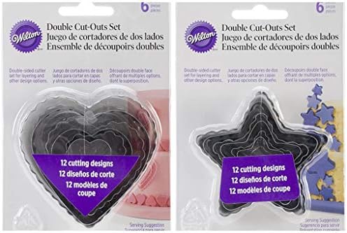Wilton 6-Piece Nesting Fondant Cutters Hearts Stars Silver