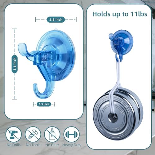 Antimbee Suction Hooks 5 Pack - Dual Hooks 11 lbs Capacity