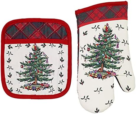 Spode Oven Mitt Pot Holder Set 2pc Holiday Decor
