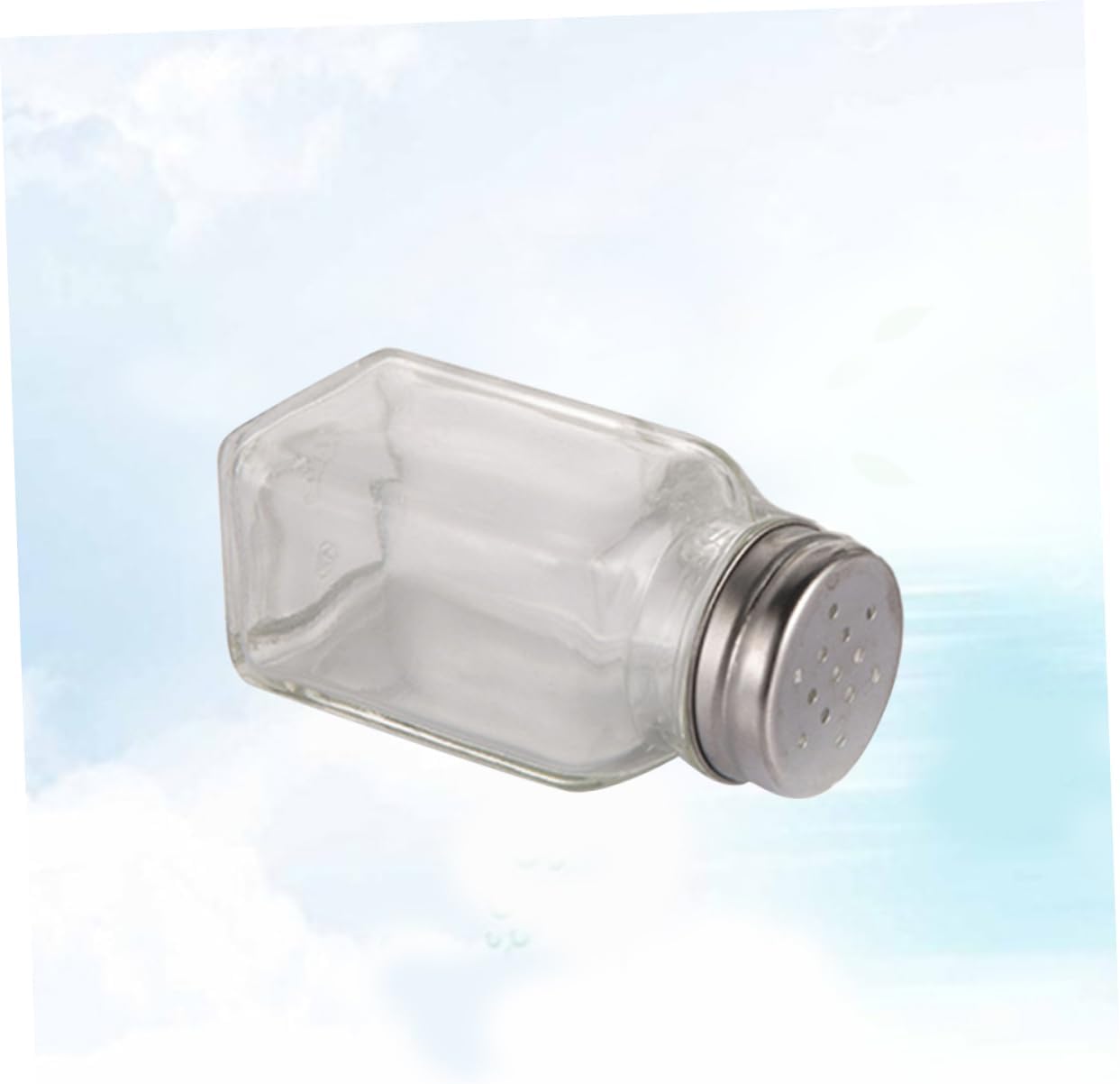 BIUDECO Square Glass Condiment Bottles with Screw Lid