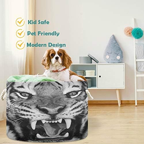 visesunny Collapsible Storage Basket with Cotton Handles