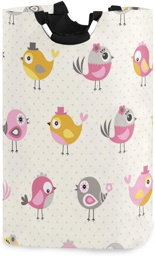 MOYYO Colorful Birds Foldable Laundry Basket