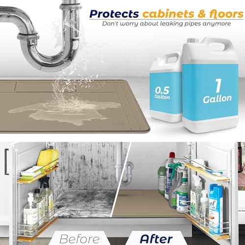 Famous Dino Under Sink Mat - Adjustable Waterproof