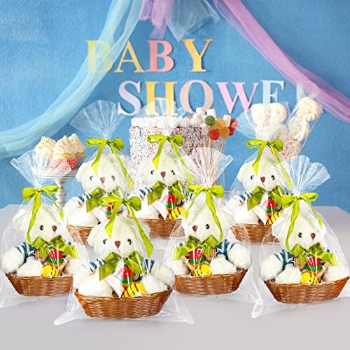Zopeal 12-Pack Plastic Oval Woven Baskets for Kitchen and More