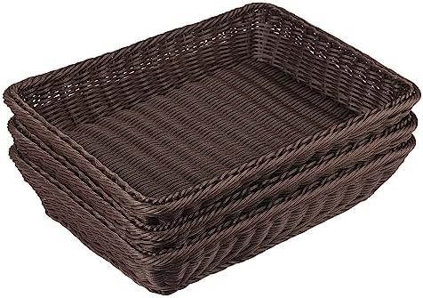 3 PCS 16 Inch Wicker Bread Basket Set by GNIEMCKIN