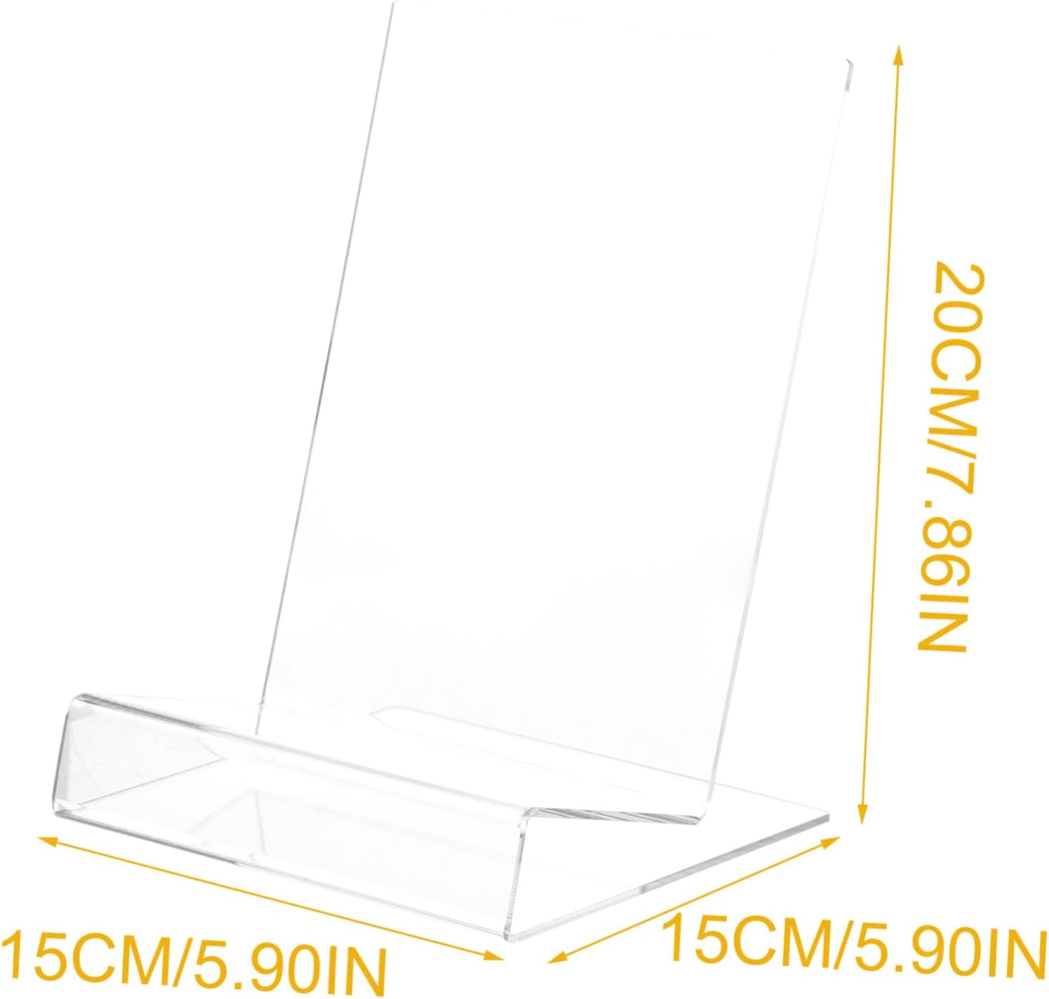 SEWACC Acrylic Book Display Stand Transparent L-Shaped Cookbook Holder