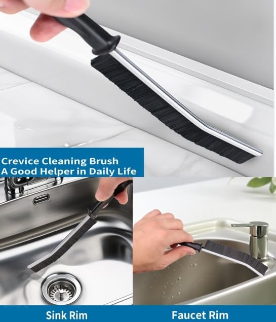 3 Pcs Hard Bristle Crevice Cleaning Brush Set