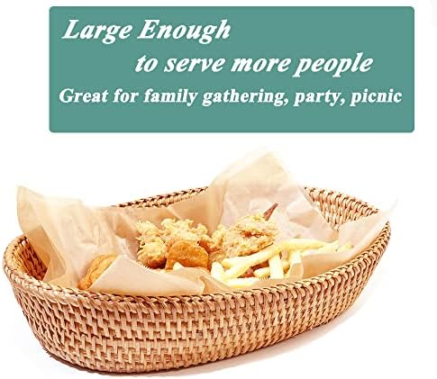 Afiaiwei 126 Inch Wicker Bread Serving Basket