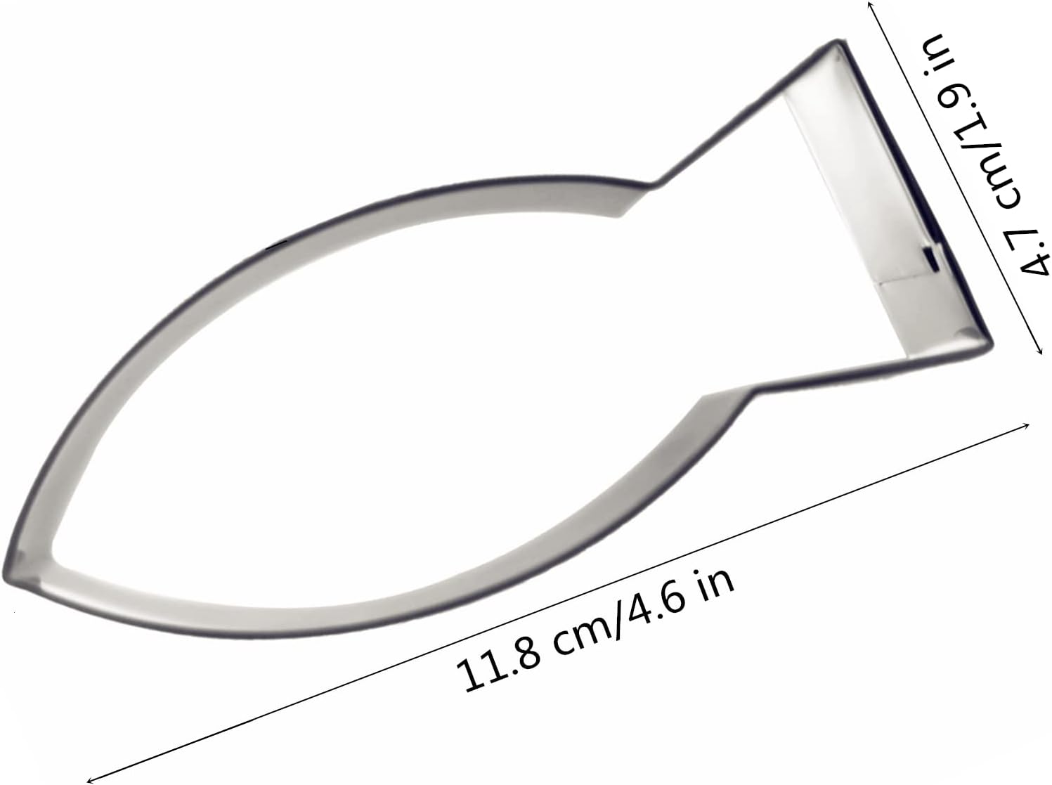 Comais Large Fish Cookie Cutter - 46 Inch Stainless Steel Jesus Fish Mold