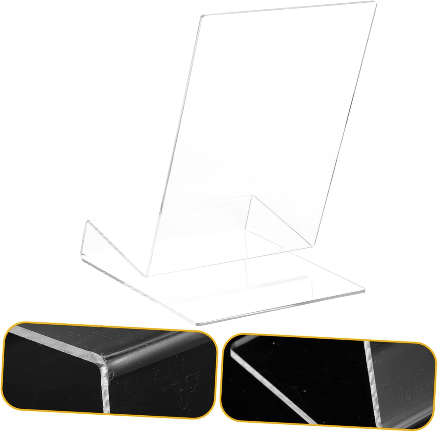 SEWACC Acrylic Book Display Stand Transparent L-Shaped Cookbook Holder