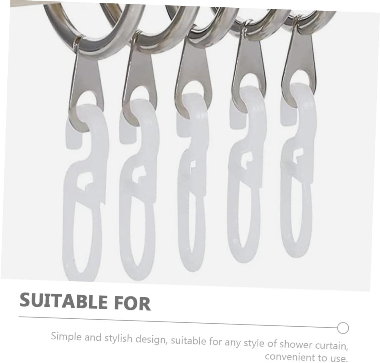 MAGICLULU 50pcs Plastic Curtain Hooks Easy Install Remove