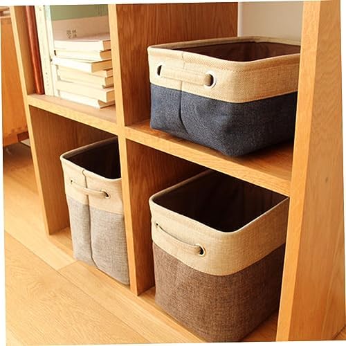 OKUMEYR Size S Cotton Linen Storage Basket with Handle 1