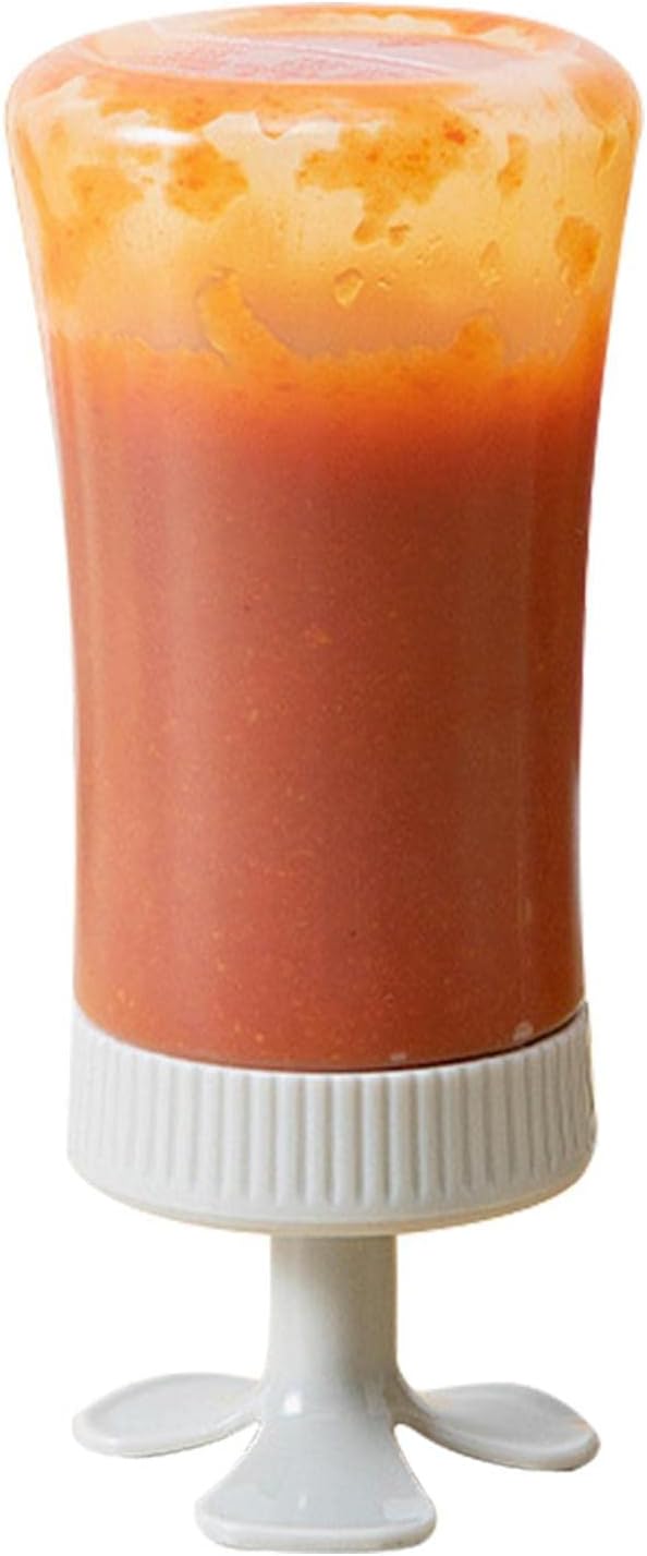 Tmay Squeeze Sauce Bottle with Inverted Design and Non-Spill Tip
