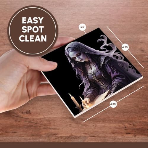3dRose Gothic Ghost Book of Spells Coasters Set