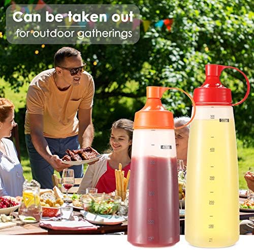 Ondiomn 2 Pack 180ml Wide Mouth Squeeze Bottles BPA Free