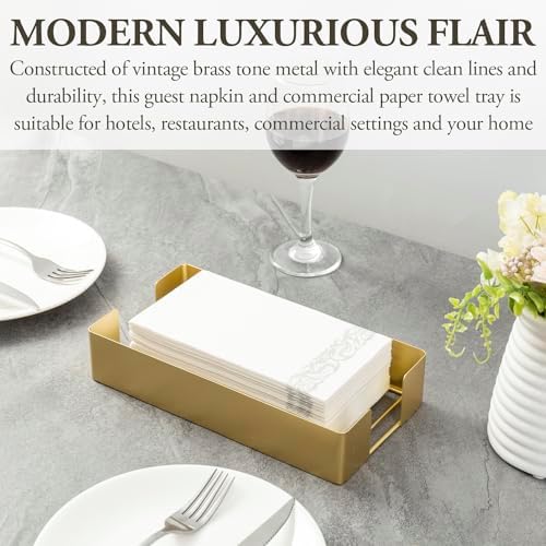 MyGift Modern Gold Tone Paper Towel Holder for Bathroom Countertop