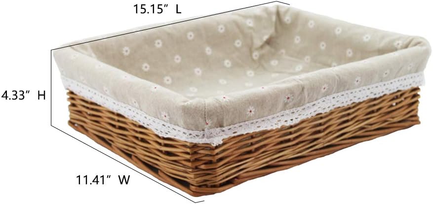 Kingwillow Rectangular Wicker Storage Basket - Natural