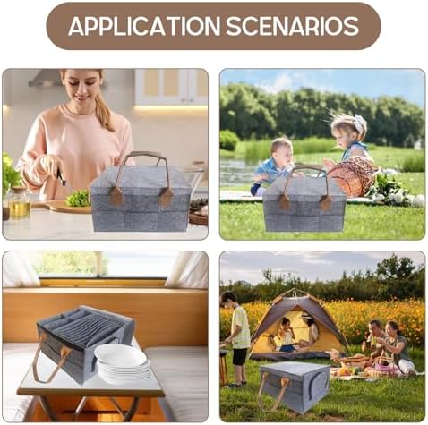 Qivine Foldable Dinner Plate Storage Box with Lids