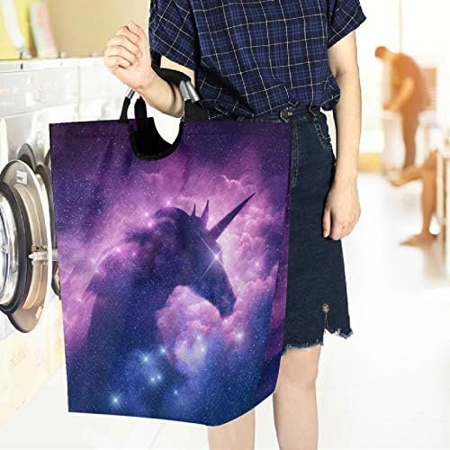 Visesunny Unicorn Galaxy Laundry Hamper Basket