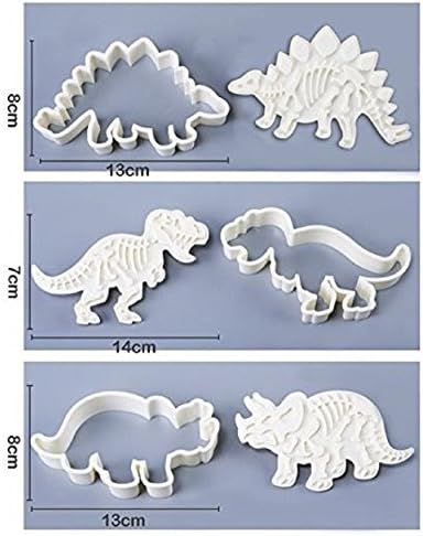 3 Dinosaur Cookie Cutters T-Rex Triceratops Stegosaurus by Jolly Jon