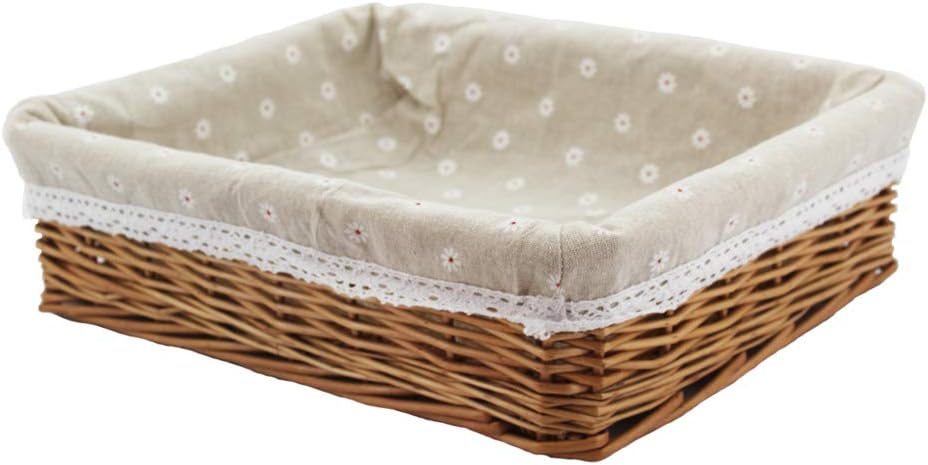 Kingwillow Rectangular Wicker Storage Basket - Natural
