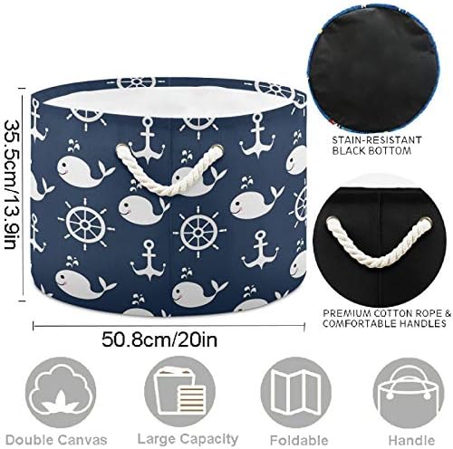 Visesunny Collapsible Laundry Basket with Cotton Handles 1