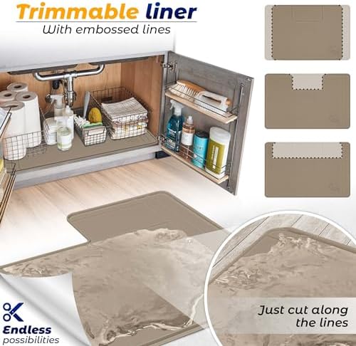 Famous Dino Under Sink Mat - Adjustable Waterproof