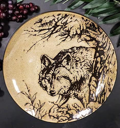 Ebros Gift Rustic Gray Wolf Dinnerware Set