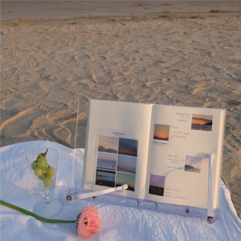 Portable Book Stand with Tablet Holder for Recipes Textbooks and Magazines
