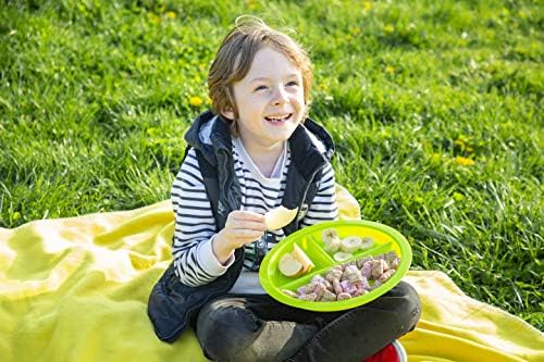 PLASKIDY 3-Compartment Kids Plates Set of 12