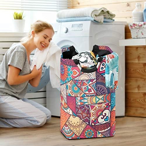 Susiyo Vintage Mandala Laundry Basket Foldable