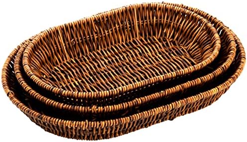 Hedume Set of 3 Wicker Baskets for Home and Kitchen Use