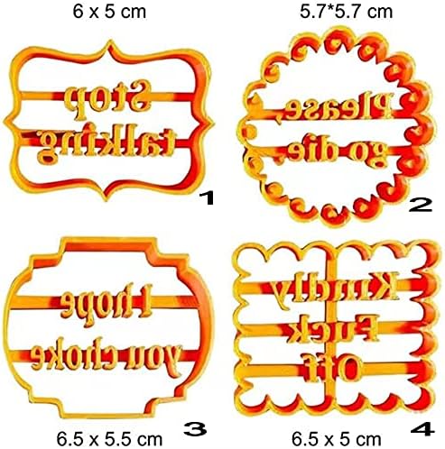 Dycica 4PCS Funny Cookie Moulds Set for Baking and Parties