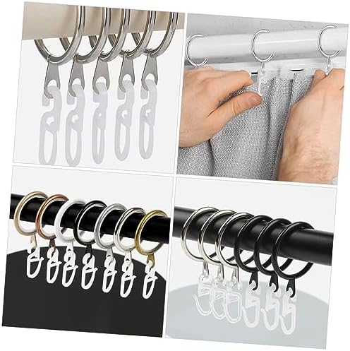 MAGICLULU 50pcs Plastic Curtain Hooks Easy Install Remove