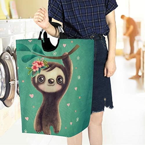 visesunny Classic Sloth Laundry Hamper Basket