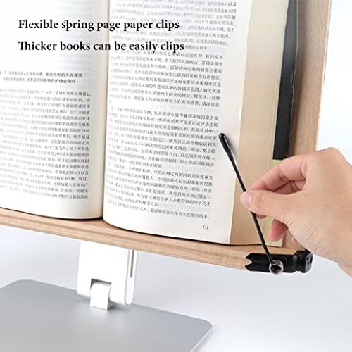 Adjustable Book Stand for Reading Hands-Free Cookbook Holder with Paper Clip