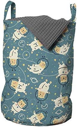 Ambesonne Space Laundry Bag - Teal Multicolor 13x19