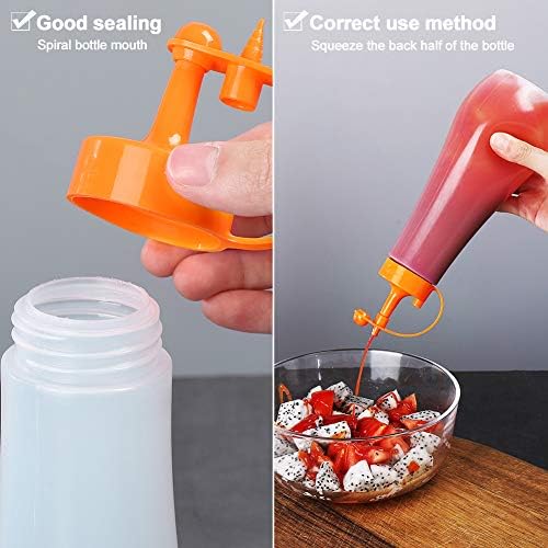 SUJUDE Condiment Squeeze Bottle Pack of 3 16 OZ