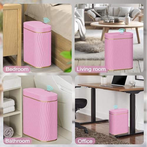 Steo Spce Automatic Touchless Trash Can 26 Gallon Gold Pink