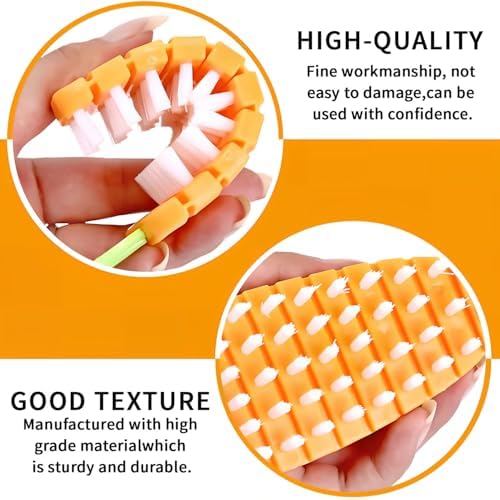 2 PCS Bendable Vegetable Cleaning Brush Set Orange