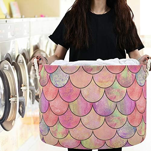 Visesunny Collapsible Basket with Cotton Handles