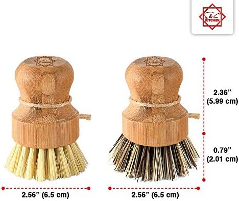S C Bamboo Dish Scrub Brush Set of 2