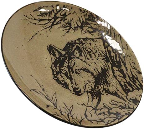 Ebros Gift Rustic Gray Wolf Dinnerware Set