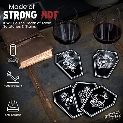 Gothelia Redemption-Mix 5 Pcs Coffin Shaped Coasters