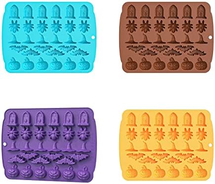 Junhcone Halloween Silicone Baking Molds 4 Colors