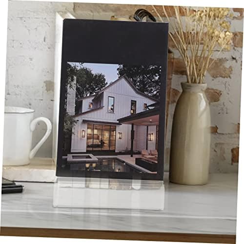 SEWACC Acrylic Book Display Stand Transparent L-Shaped Cookbook Holder