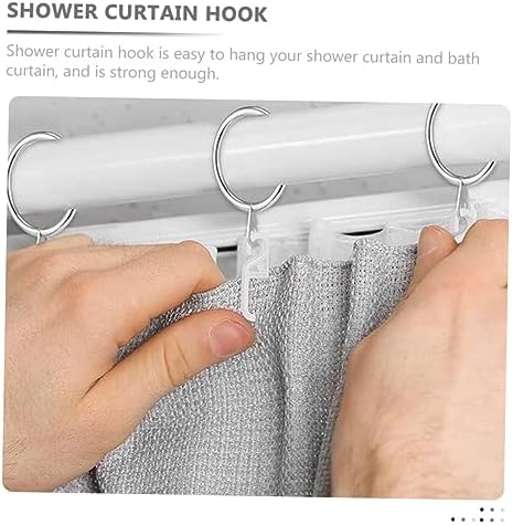 MAGICLULU 50pcs Plastic Curtain Hooks Easy Install Remove